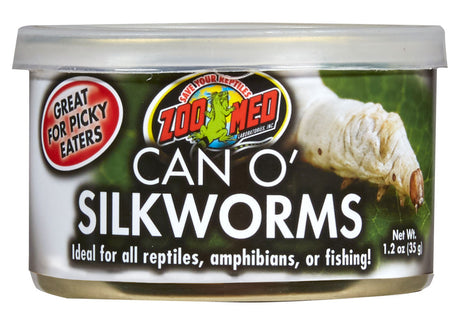 1 count Zoo Med Can O' Silkworms for Reptiles and Amphibians