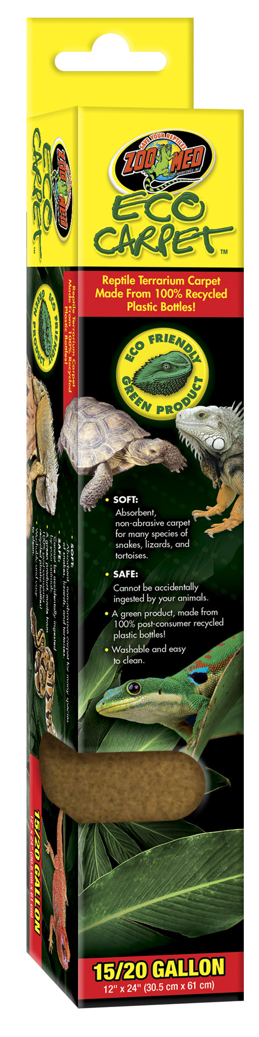 15/20 gallon - 6 count Zoo Med Eco Carpet Reptile Terrarium Carpet Tan