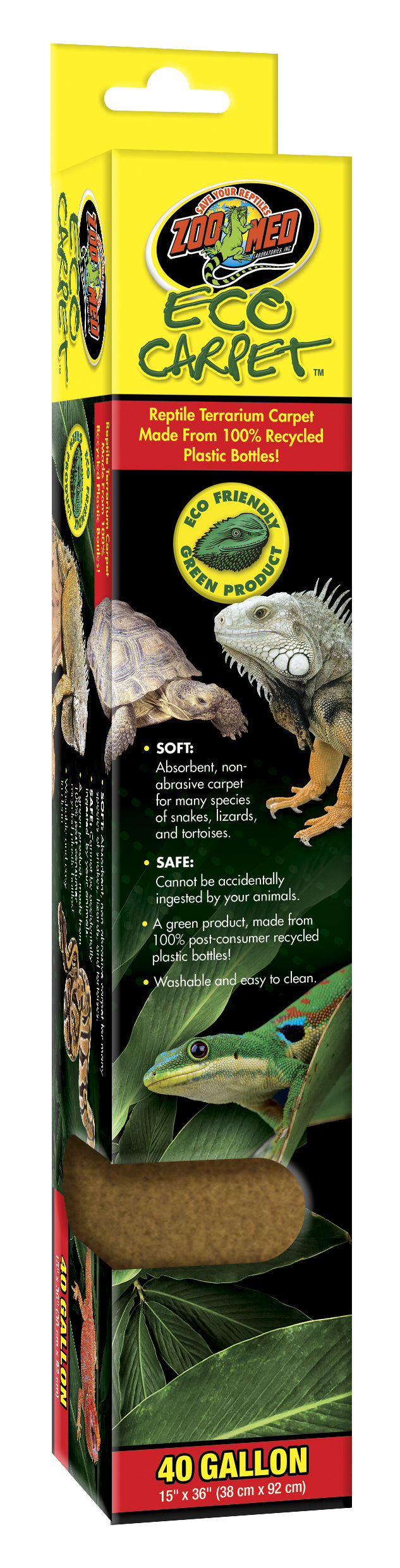 40 gallon - 9 count Zoo Med Eco Carpet Reptile Terrarium Carpet Tan