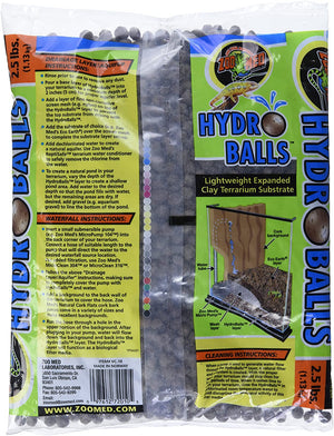 7.5 lb (3 x 2.5 lb) Zoo Med Hydroballs Lightweight Expanded Clay Terrarium Substrate