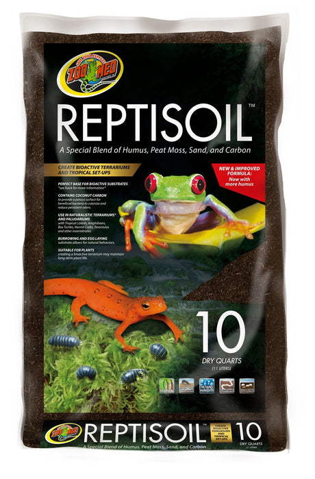 10 quart Zoo Med Reptisoil a Special Blend of Peat Moss, Soil, Sand, and Carbon for Reptiles
