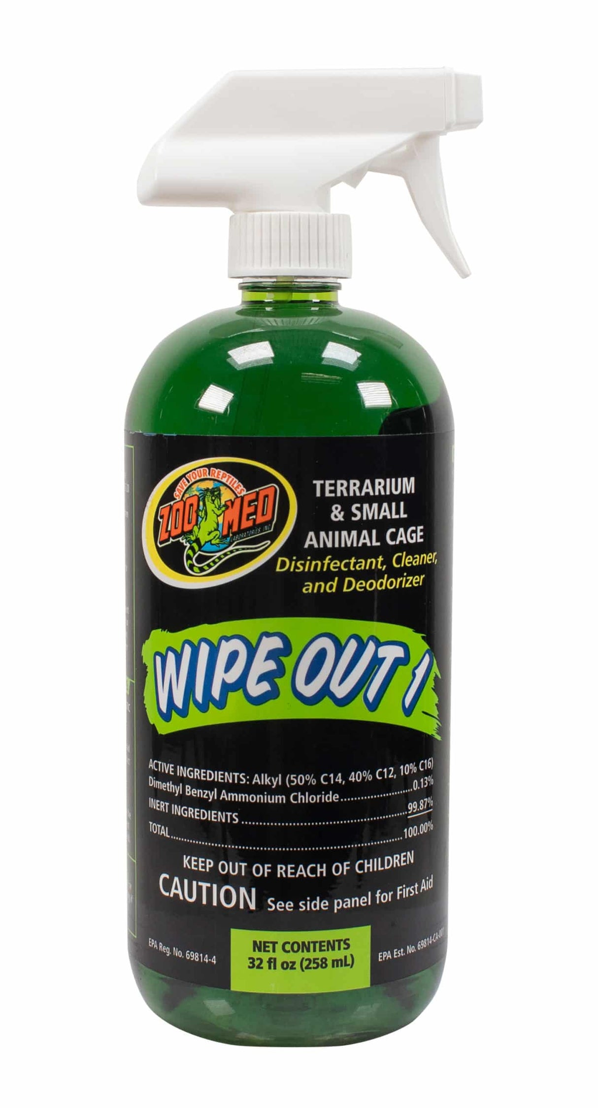 96 oz (3 x 32 oz) Zoo Med Wipe Out 1 Terrarium Cleaner, Disinfectant and Deodorizer