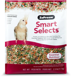 7.5 lb (3 x 2.5 lb) ZuPreem Smart Selects Bird Food for Medium Birds