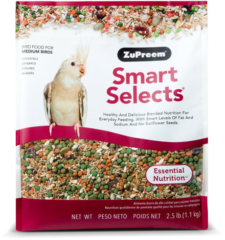 7.5 lb (3 x 2.5 lb) ZuPreem Smart Selects Bird Food for Medium Birds