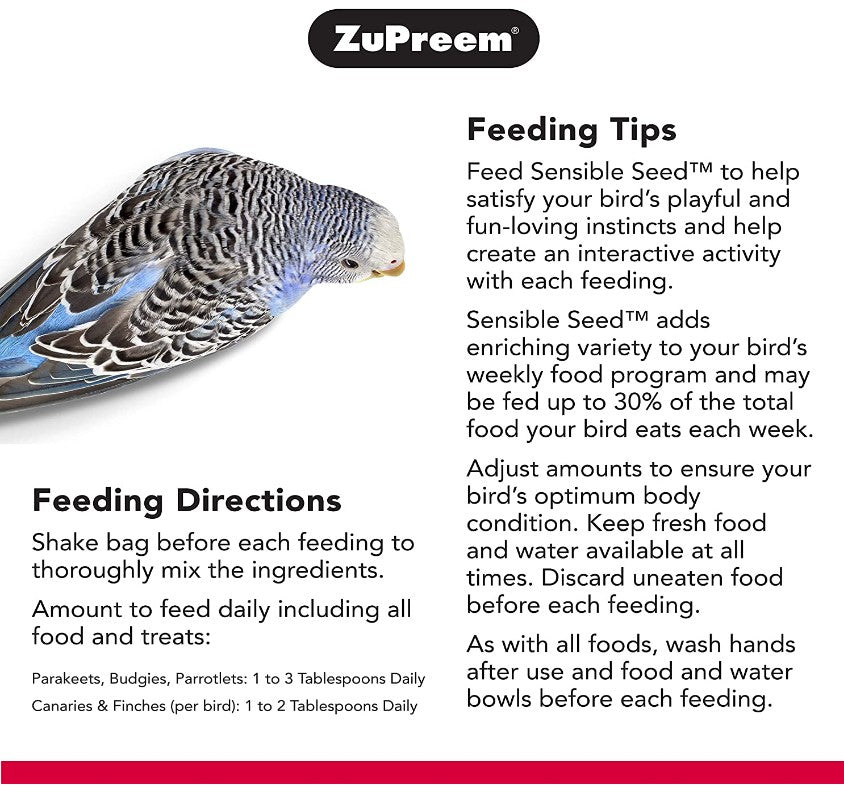 2 lb ZuPreem Sensible Seed Enriching Variety for Small Birds