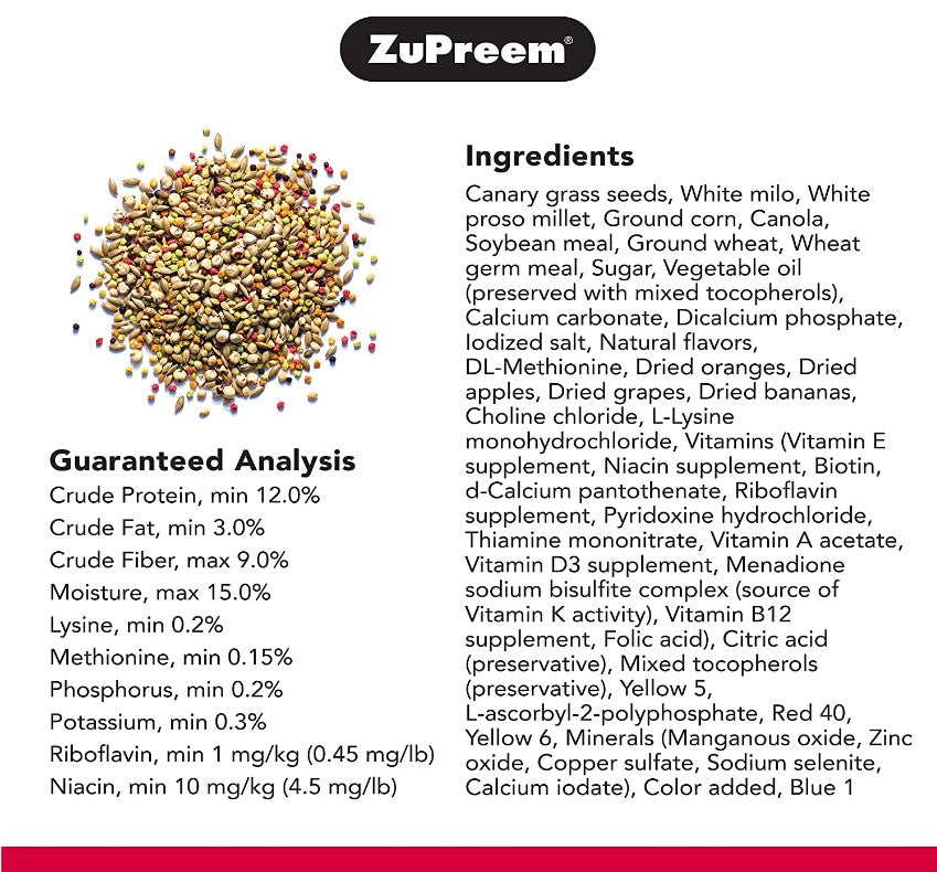 6 lb (3 x 2 lb) ZuPreem Sensible Seed Enriching Variety for Small Birds