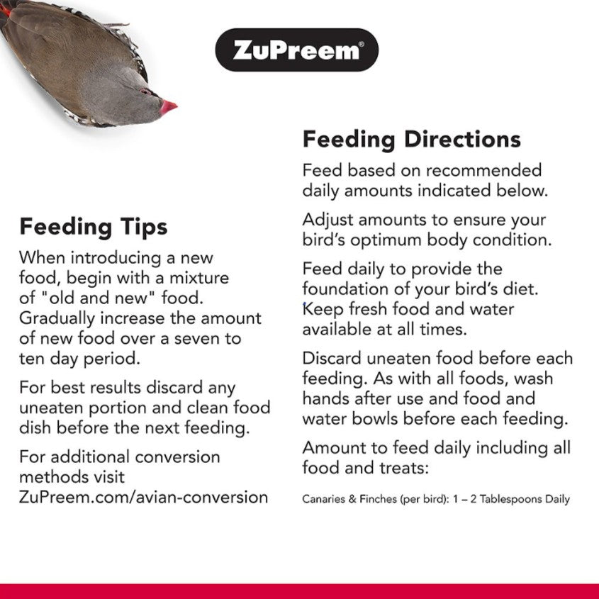 14 oz ZuPreem FruitBlend Flavor with Natural Flavors Bird Food for Very Small Birds