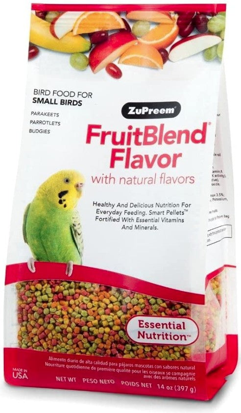 14 oz ZuPreem FruitBlend Flavor with Natural Flavors Bird Food for Small Birds