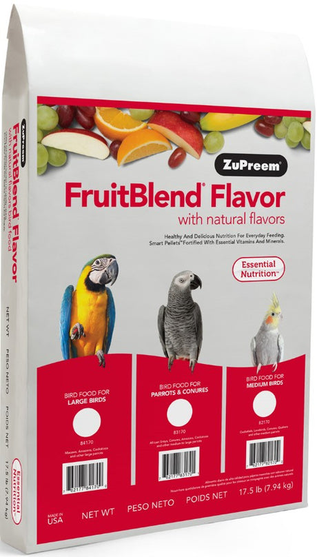 17.5 lb ZuPreem FruitBlend Flavor with Natural Flavors Bird Food for Medium Birds