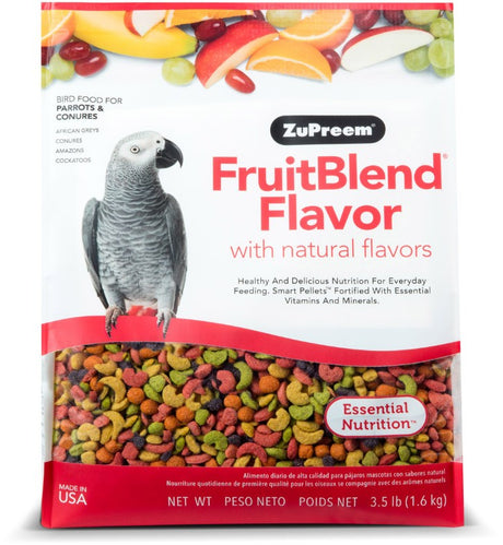 3.5 lb ZuPreem FruitBlend Flavor with Natural Flavors Bird Food for Parrots and Conures