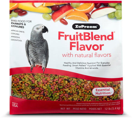 24 lb (2 x 12 lb) ZuPreem FruitBlend Flavor with Natural Flavors Bird Food for Parrots and Conures