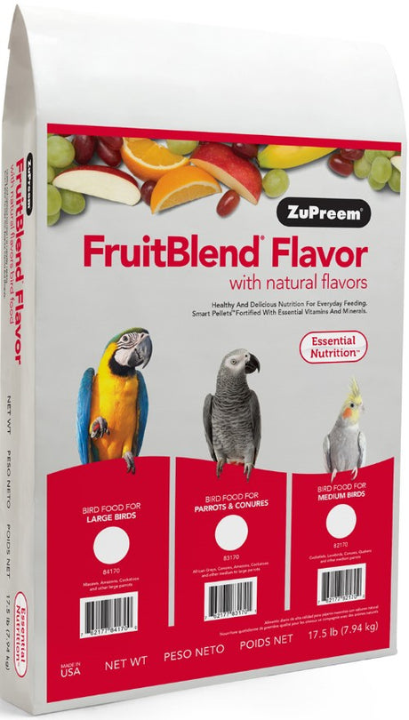17.5 lb ZuPreem FruitBlend Flavor with Natural Flavors Bird Food for Parrots and Conures