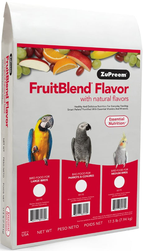 17.5 lb ZuPreem FruitBlend Flavor with Natural Flavors Bird Food for Large Birds