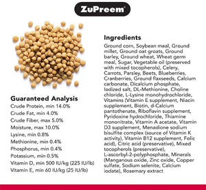 7.5 lb (3 x 2.5 lb) ZuPreem Natural with Added Vitamins, Minerals, Amino Acids Bird Food for Medium Birds