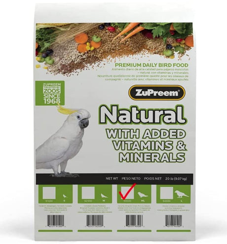 ZuPreem Natural with Added Vitamins, Minerals, Amino Acids Bird Food for Parrots and Conures - PetMountain.com