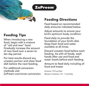 9 lb (3 x 3 lb) ZuPreem Natural with Added Vitamins, Minerals, Amino Acids Bird Food for Large Birds