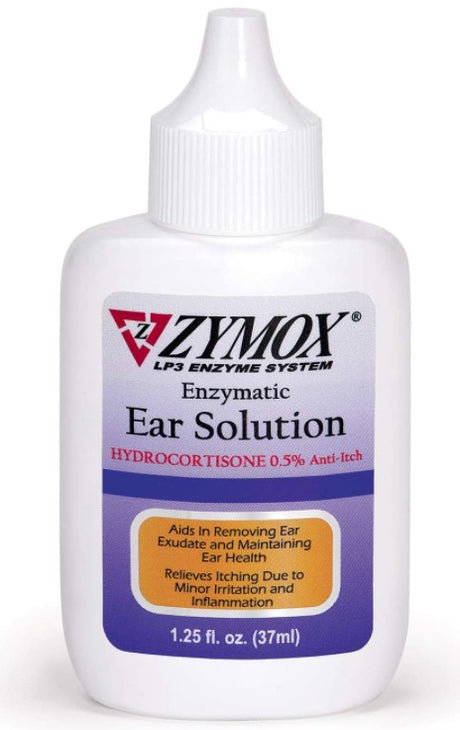 3.75 oz (3 x 1.25 oz) Zymox Enzymatic Ear Solution with Hydrocortisone for Dog and Cat