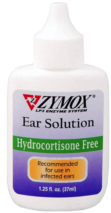 1.25 oz Zymox Enzymatic Ear Solution Hydrocortisone Free for Dogs and Cats