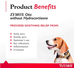 1.25 oz Zymox Enzymatic Ear Solution Hydrocortisone Free for Dogs and Cats