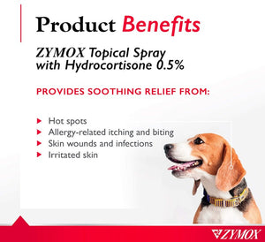 2 oz Zymox Topical Spray with Hydrocortisone for Dogs and Cats