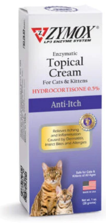 Zymox Enzymatic Anti-Itch Topical Cream for Cats & Kittens with Hydrocortisone - PetMountain.com