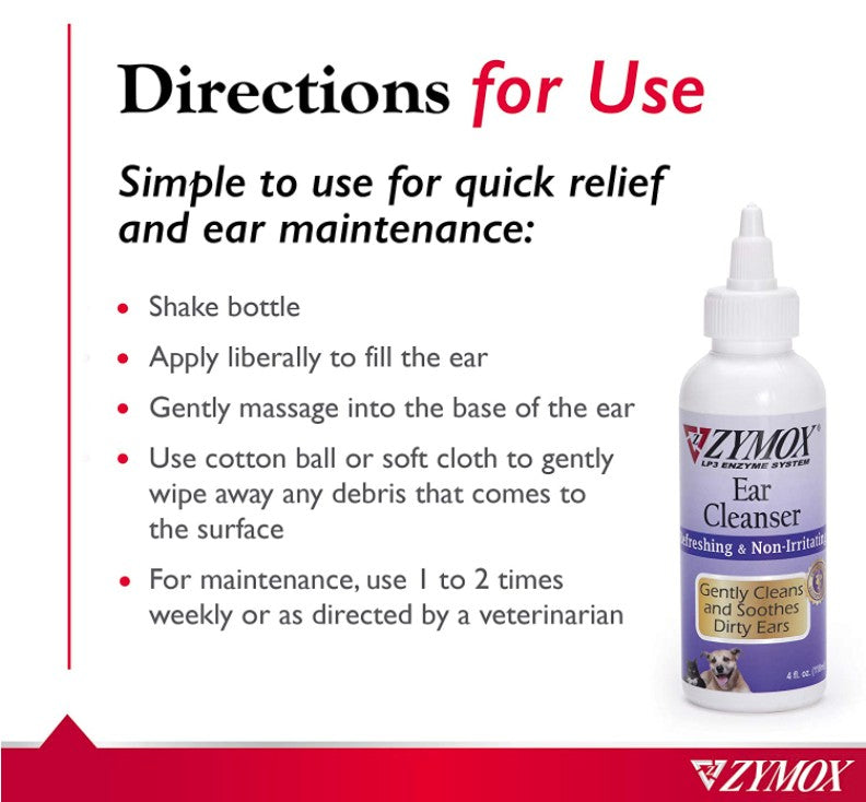 24 oz (6 x 4 oz) Zymox Ear Cleanser for Dogs and Cats