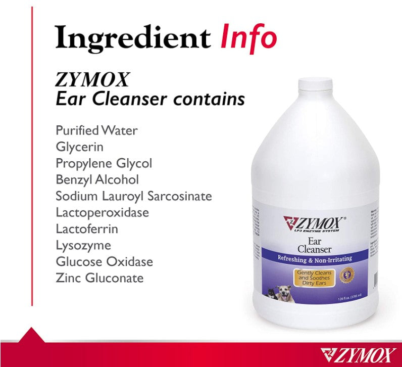 2 gallon (2 x 1 gal) Zymox Ear Cleanser for Dogs and Cats