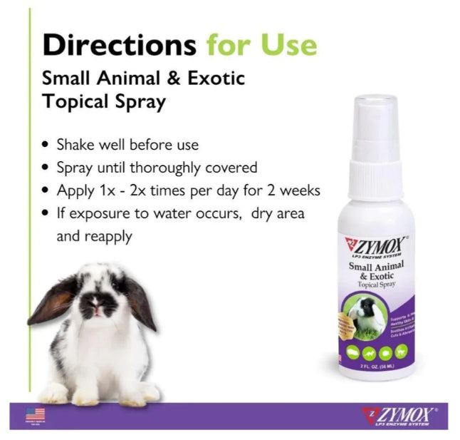 6 oz (3 x 2 oz) Zymox Small Animal & Exotic Topical Solution
