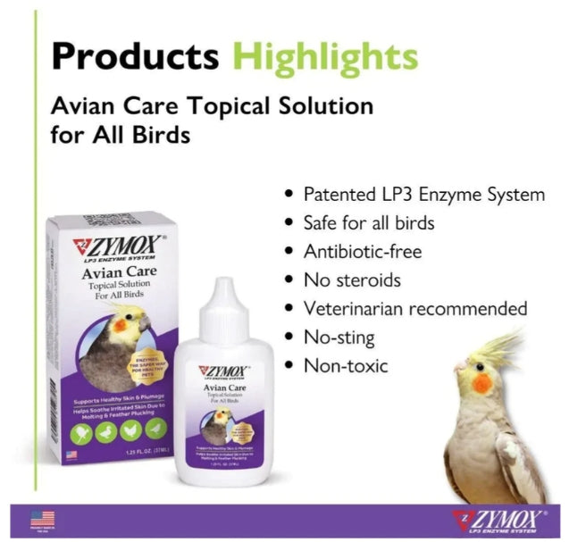 3.75 oz (3 x 1.25 oz) Zymox Avian Care Topical Spray for All Birds
