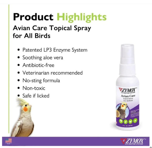2 oz Zymox Avian Care Topical Spray for All Birds