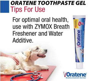 10 oz (4 x 2.5 oz) Zymox Oratene Enzymatic Brushless Toothpaste Gel for Dogs and Cats