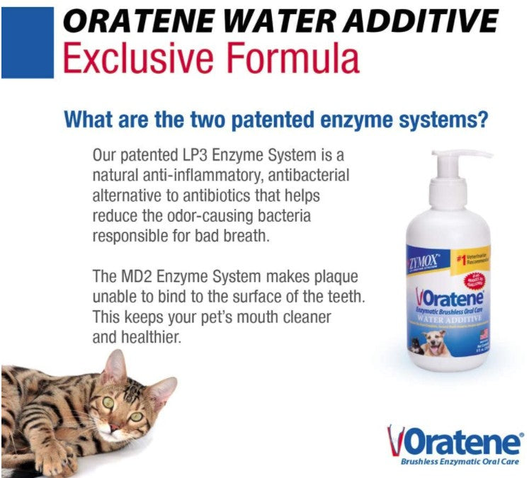 24 oz (3 x 8 oz) Zymox Oratene Enzymatic Brushless Oral Care Water Additive